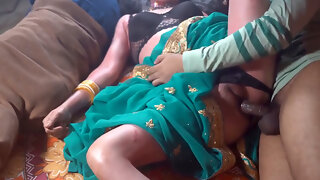 Stepmom with a phat Indian pussy lets him slide under her skirt