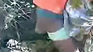 Indian slut gets fucked and creampied in the forest, while his friends watch.