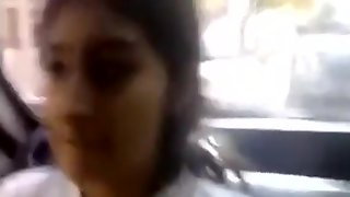 Blowjob inside the car and suck dick