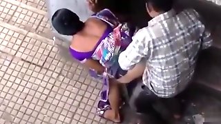 Public doggystyle quickie with an Indian girl