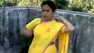 Bhabhi Caught On Roof