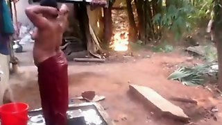 Indian Wife Outdoor Shower