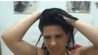 Hot Model Seema Oiling her Hair and body  playing 