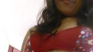Nepali woman in Red exotic lingerie flashing