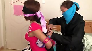 Scarf Bondage Lesbian, Lesbian Invasion, Scarf Fetish, Home Invasion