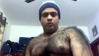 Very hairy indian guy webcam show off.