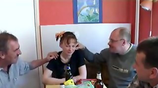 Trois Amateur, Dociles, Jeune Vintage, Fait Maison À Trois