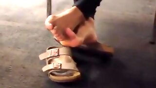 Abused shoeplay in library