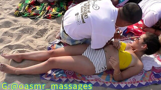 Beach Amateure, Strand, Massage