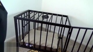 Caged Slave, Cage Bdsm, Ashtray Slave, Smoking