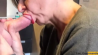 Sucking Cock, Lipstick Blowjobs, French Amateur, French Swallow, Cum In Mouth