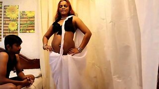 Full!!! White Saree Hot Try On Haul With Lovely Fuck