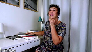 Hairy Fingering Solo Orgasm