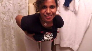 Horny Lily - Tamil Indian In Bathroom, Naked Panty Sniffing