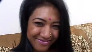 Horny Indian babe sucks and rides big hard cocks