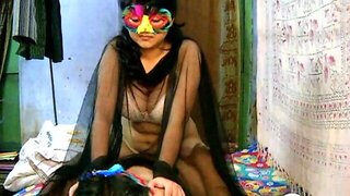 Indian Savita is getting cock in the bedroom