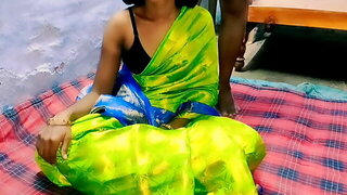 Sex with Indian wife in green sari