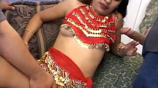 Indian ho gets her pussy fucked by  studs during 3some