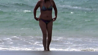 Beach Exhibitionist Wife