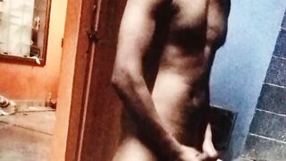 Young Indian Muscle Boy Alone Home jerk off