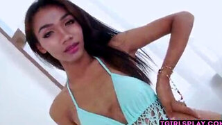 Skinny Asian Ladyboy Solo