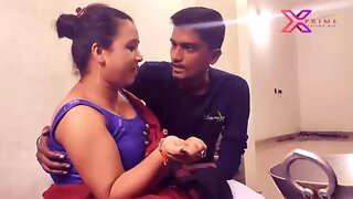 Chubby Indian housewife is cheating on her husband with a younger guy and moaning while cumming