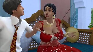 Desi Telugu Busty Saree Aunty Lakshmi was seduced by a young man - Vol 1, Part 1 - Wicked Whims - With English subtitles