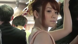Japanese Small Tits, Japanese Uncensored Handjob, Public Jerking, Train Public