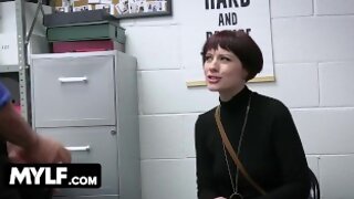 Stealing, Short Hair Brunette, Tattoes, Shoplyfter Big Tits, Pale, Uniform