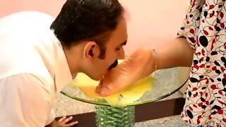 Icream licking of indian feet