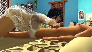 Part 1 - Desi Satin Silk Saree Aunty Lakshmi got seduced by a young boy - Wicked Whims (Hindi Version)