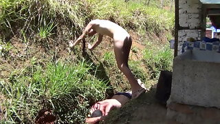 Femdom Trampling Outdoor