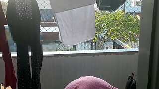 Flashing Delivery Guy, Balcony Voyeur, Delivery Hidden