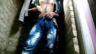 Sexy Indian boy big black cock handjob coming
