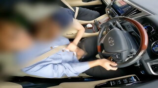 Japanese Car Handjob