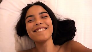 Stunning Indian babe reveals her blowjob and footjob talents