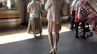 Voyeur Culottes Amateur, Upskirt Public Pantie White, Japonaise Upskirt