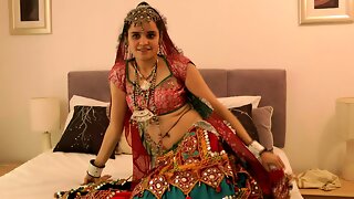 Charming Indian College Girl Jasmine In Gujarati Garba Dress