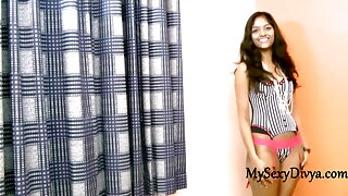 Hot Girl Divya fingering her wet hairy Indian pussy