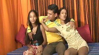 Careless Indian teens Tina and Nelo give head to one guy