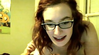 Redhead Webcam Couple, Redhead Nerdy, Student