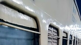Train sex from Begum Indian big cock alone toilet