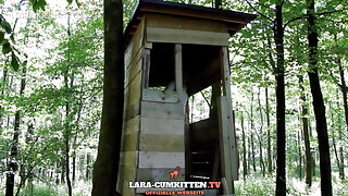 Deutsch Wald Abspritzen, Auf Dem Hochsitz, Spanner German, Lara Cumkitten