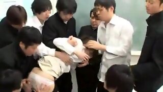 Asian Schoolgirl Gangbang