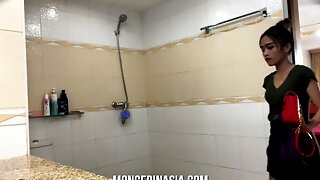 Voyeur, Thailandaise, Copine, Webcam, Maigre, Petits Seins