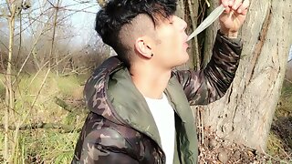 Gay Twink Swallows Cum