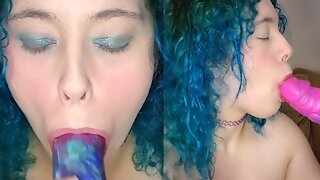 Mature Dildo Gagging