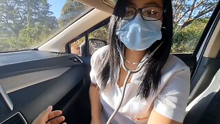 Pinay nurse girl fucked in Public Road inside the car, Pinick up si nurse libreng kantot para sa libreng sakay