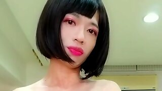 Solo Asian Ladyboy Cumshot