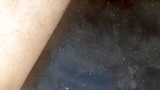 Sperm with oil in bathroom 